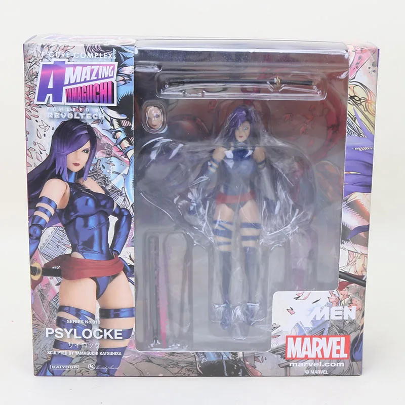 psylocke box 14-16 см игрушки Marvel Revoltech серия Мстители эндгейм супергерой Дэдпул Человек-паук Веном Росомаха Карнаж Figma модель куклы - Color: psylocke box