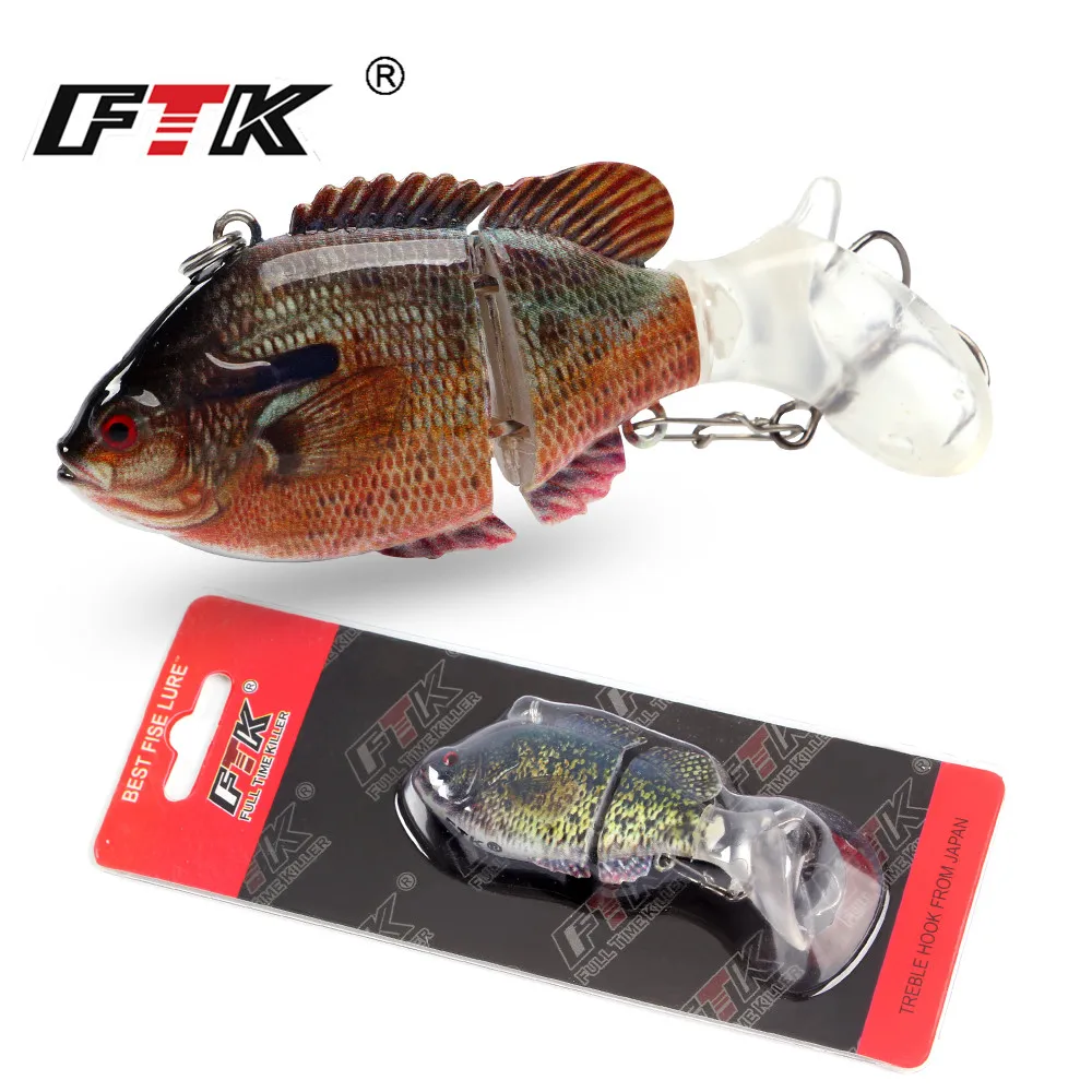 FTK рыболовная приманка для окуня кренкбейт свимбейт 2 сегмента 13 г/75 мм тонущие