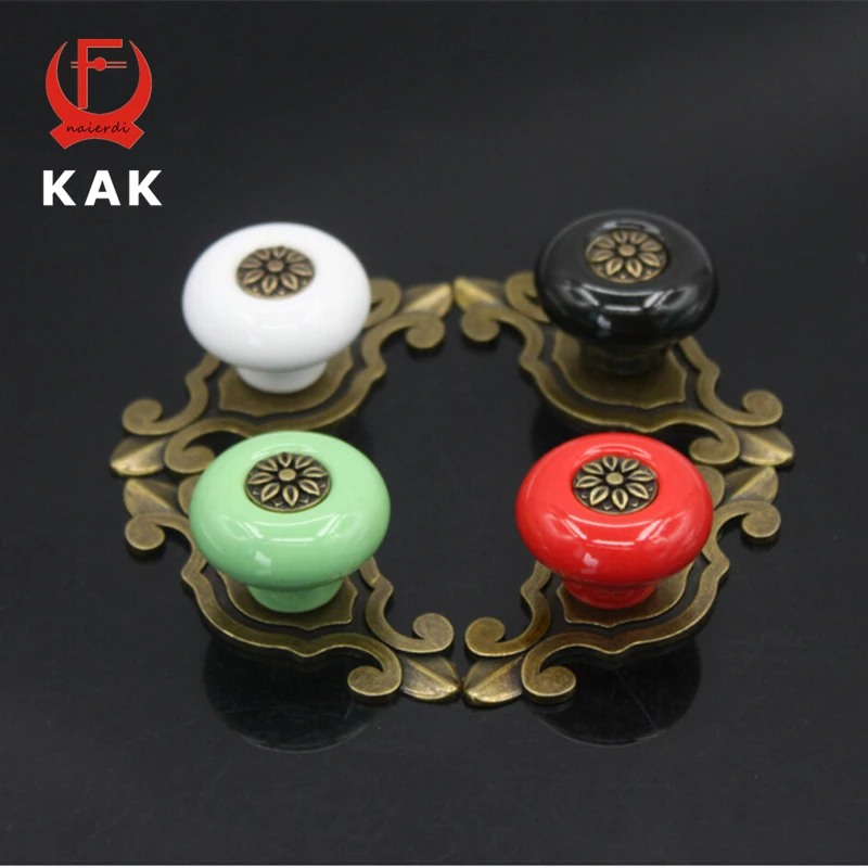 KAK цветные бронзовые керамические ручки для ящиков шкаф простой дизайн мебельные