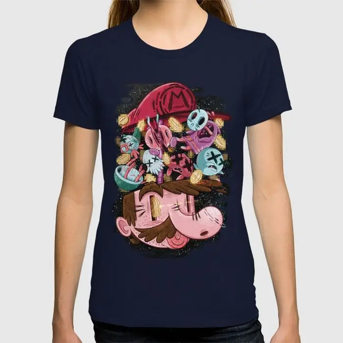 Brand clothing Время ограниченной женщины футболки Super Mario Короткими рукавами Новинка
