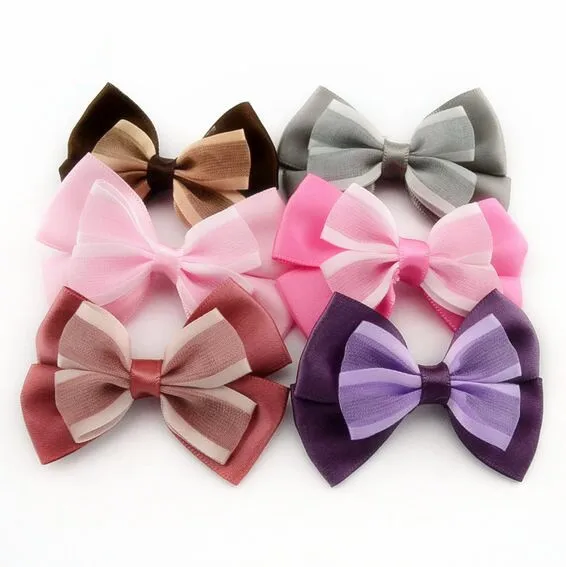 

300pcs/lot Satin Organza Layered Pinwheel hair bow