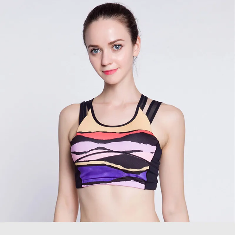 2017 впитывает пот быстросохнущая Спортивный Бюстгальтер Стретч майка