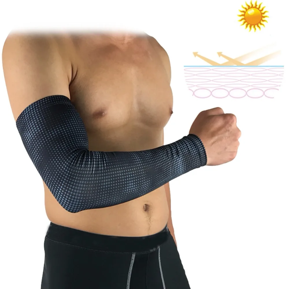 Arm Sleeve1pc длинные налокотники рукав спандекс горошек печатные дышащие противоскользящие влагоотводящие эластичные руки обертывание протектор