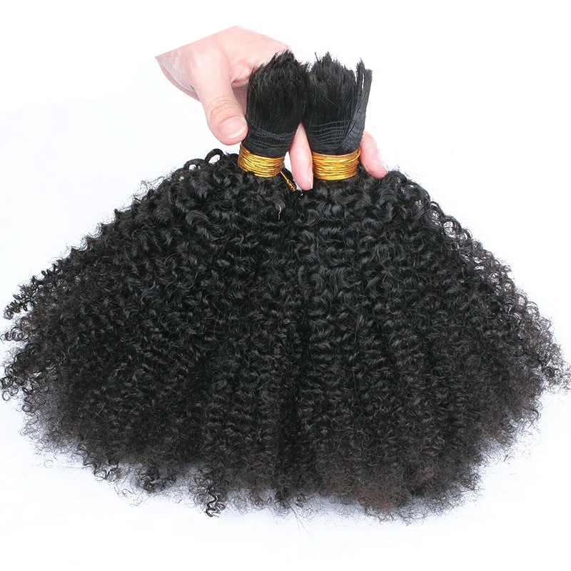 Человеческие волосы для плетения оптом без уток афро кудрявые объемные