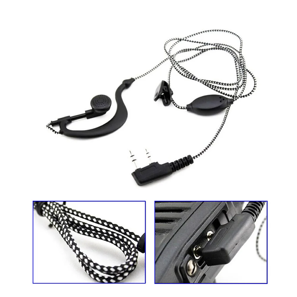 

50pcs baofeng radio 2pin K port earpiece ptt mic headset for handheld walkie talkie baofeng UV-5R UV-82 BF-888S Free shipping