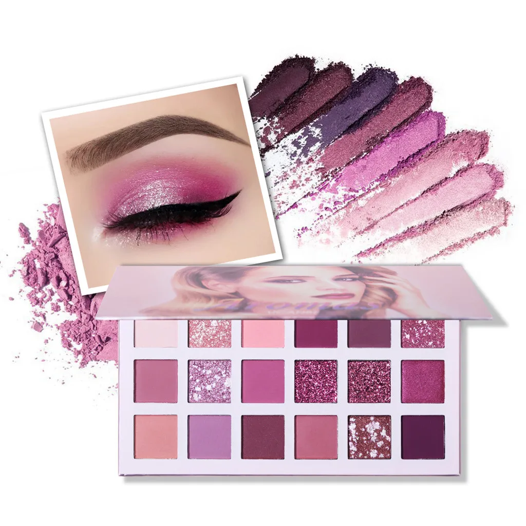 Палитра теней для век косметика Diamond Glitter Metallic21 телесный кремовый