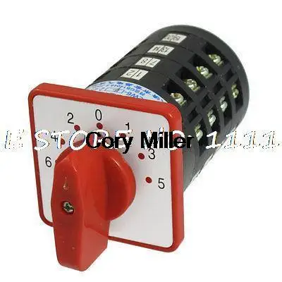

AC 500V 5A on/off/on Rotary Cam Universal Changeover Switch LW6-4 F525/1