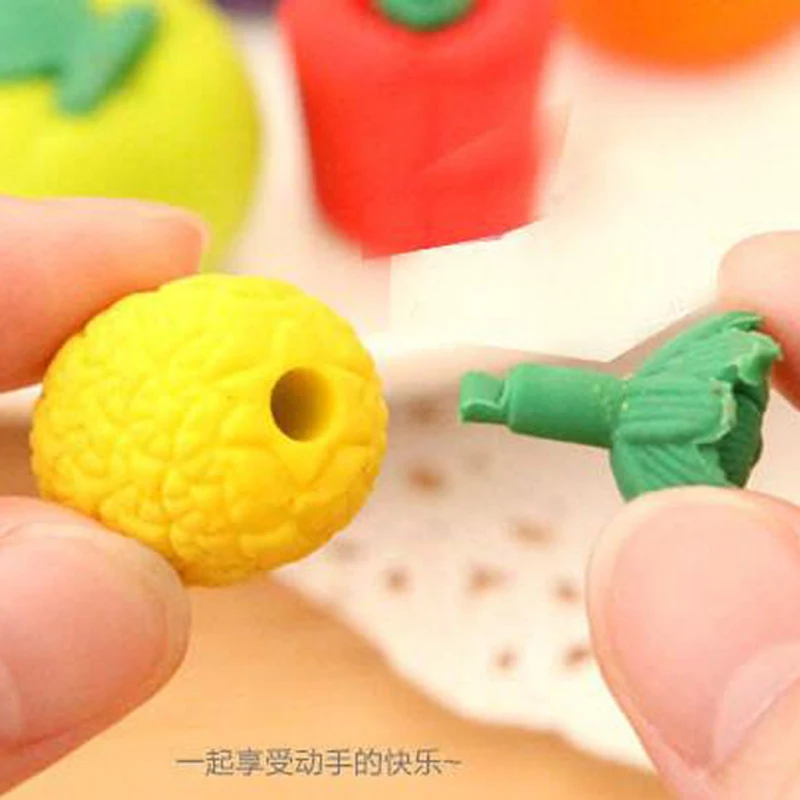 20 шт./лот ластик для фруктов и овощей в мультяшном стиле школьные офисные