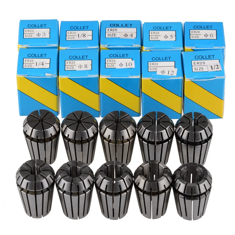 Набор прецизионных пружинных цанг ER20 фрезерный токарный инструмент с ЧПУ
