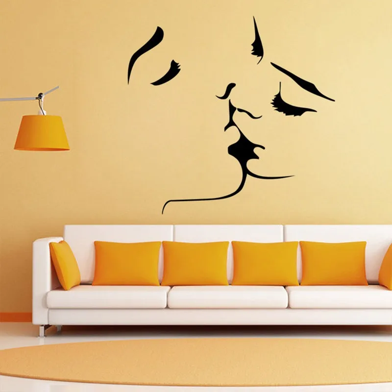 

Couple Kiss wall stickers home decor 8468 wedding decoration wall sticker for Bedroom decals Mural