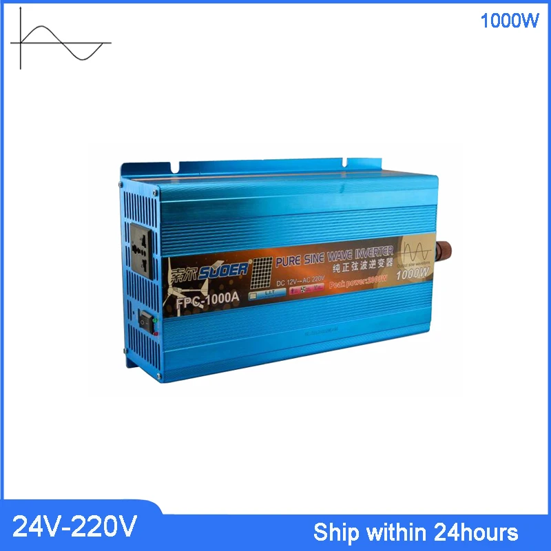 DC24V 1000 Вт синусоидальный солнечный инвертор/24 В 220 в автомобильный инвертор 50 Гц