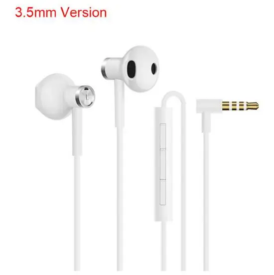 3.55mm white Xiao mi гибридные наушники постоянного тока type-C, разъем 3,5 мм, половинные наушники-вкладыши, USB, проводное управление MEMS mi crophone BRE02JY mi, наушники с двумя драйверами - Цвет: 3.55mm white