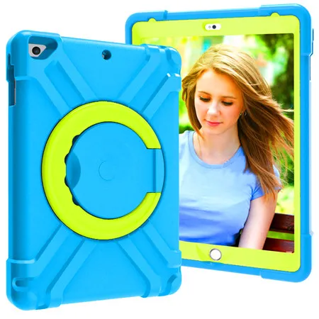 Blue Green Чехол для ipad 9,7 funda 360 Вращающийся на противоударный прочный защитный чехол для ipad Air 1 2/ipad pro 9,7 - Цвет: Blue Green