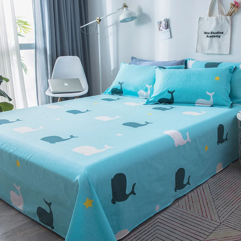Постельное белье с рисунком рыбы размер королевы наволочка простыня для