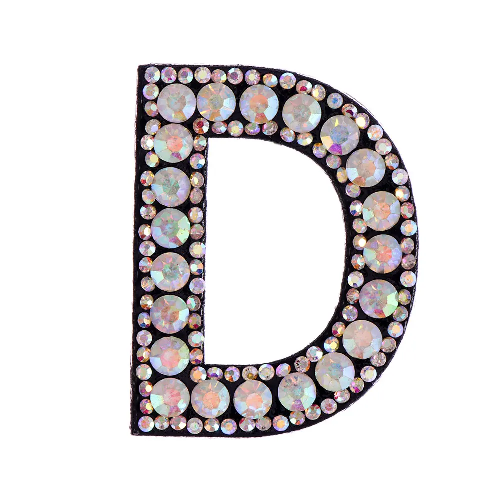 D A-Z, стразы, буквы, алфавит, аппликация, 3D, железная нашивка, значок для одежды, сумка, обувь, одежда, нашивки для вышивки, поделки своими руками - Цвет: D