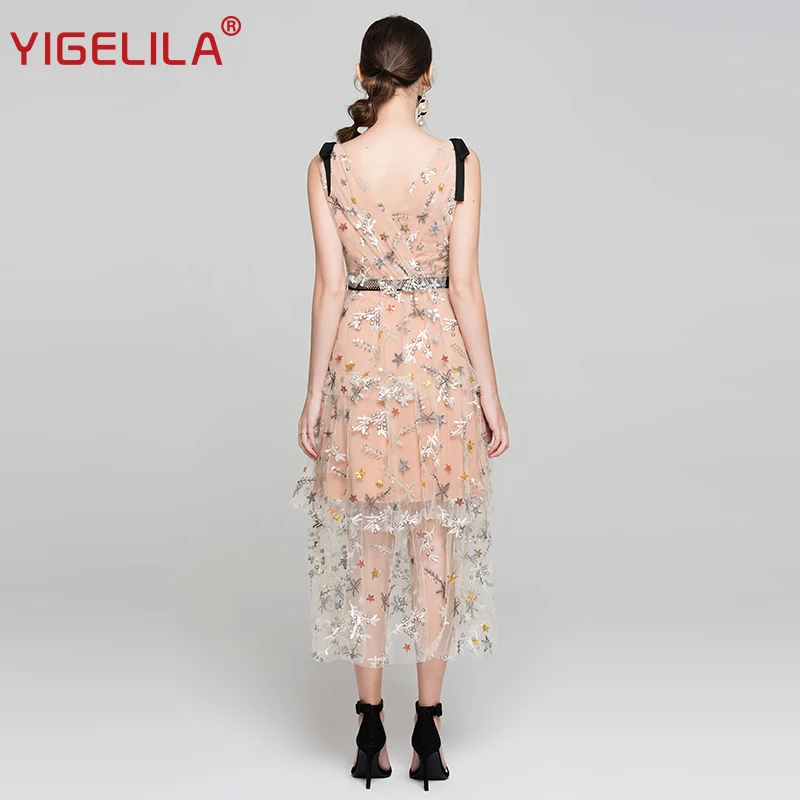 YIGELILA женское летнее платье с открытой спиной для вечерние модное сексуальное v