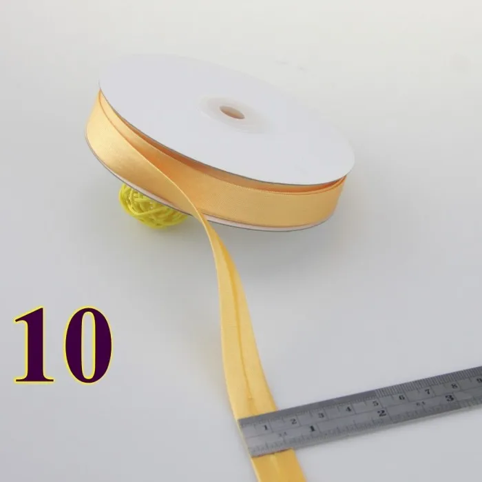 10 satin golden Полиэфирная атласная косая лента Размер: 15 мм, ширина: 5/" 20 метров/карта различных цветов 1,5 см косая лента в блеске - Цвет: 10 satin golden