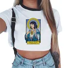 Летние модные футболки Квентина Тарантино, забавные женские футболки в стиле Харадзюку, с изображением милого эстетического фильма Миа Уоллес, сексуальный короткий топ для женщин