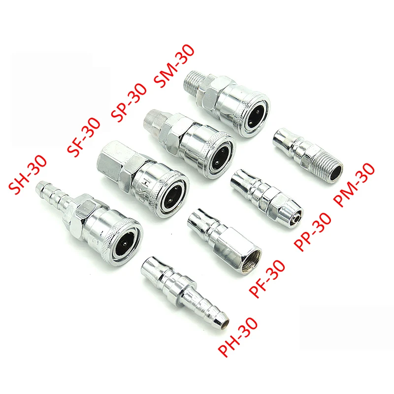 PP30/SP30/PF30/SF30/PH30/SH30/PM30/SM30 Pneumatic Fitting C Type Quick Connector High Pressure Coupling Air Compressor Coupler |