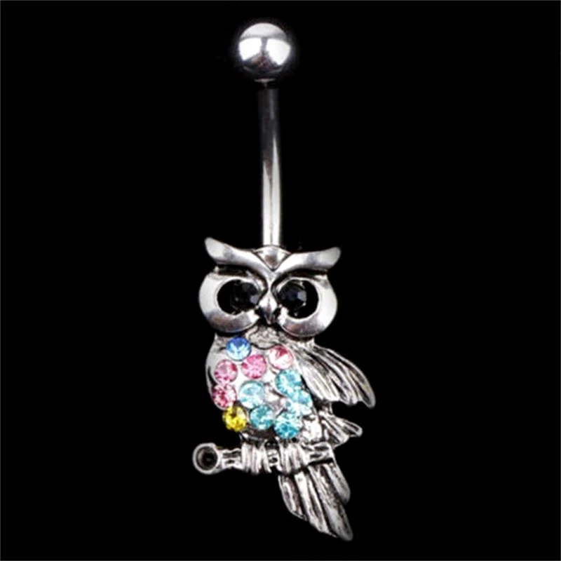 2pcs New 316L Surgical Owl Dangle Navel Belly Button Ring Body Piercing Jewelry Gift | Украшения и аксессуары