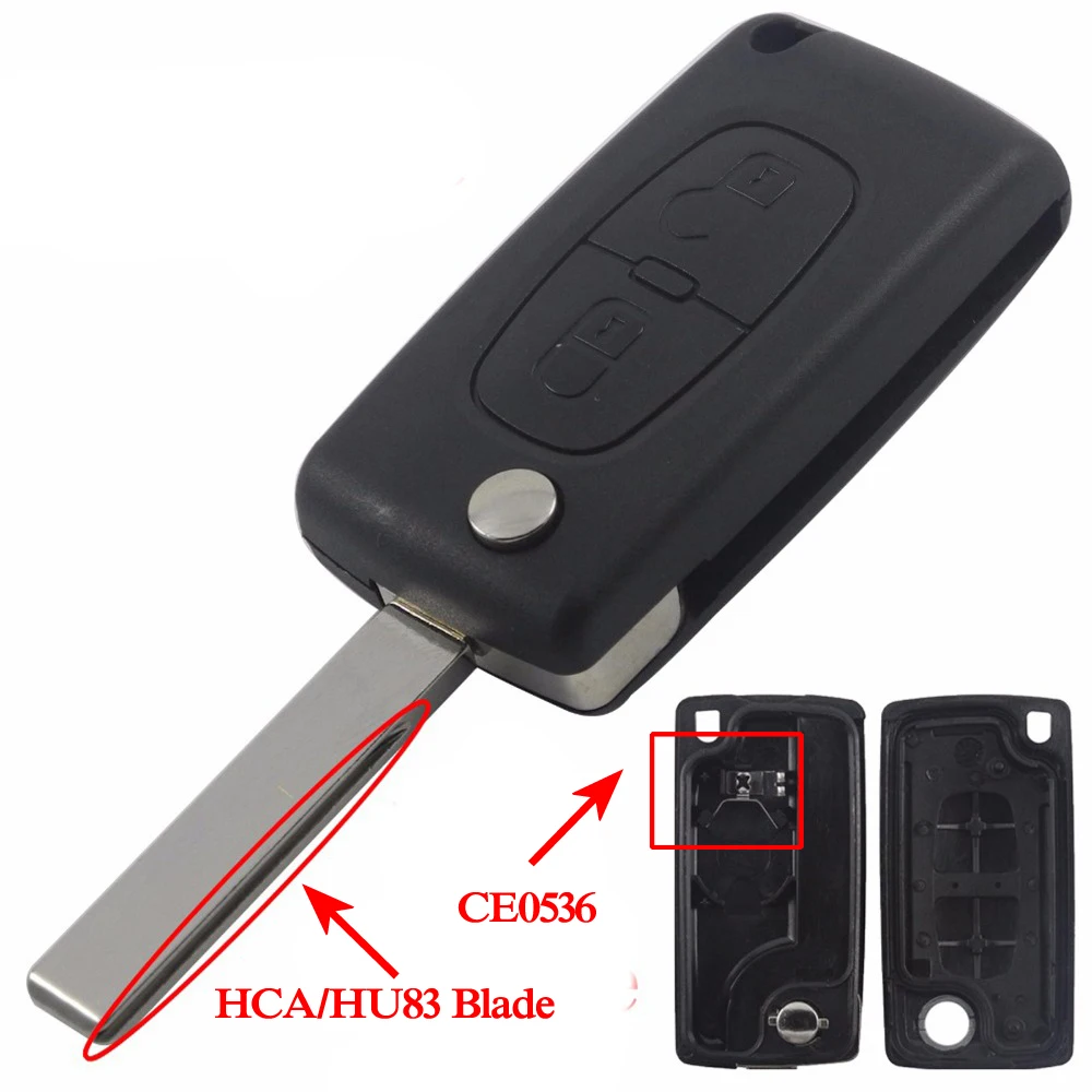 Jingyuqin корпус для автомобильного ключа HU83 CE0536/523 для peugeot 107 207 307 407 308 408 партнер Citroen C3 C4 C5 C6 Berlingo; Picasso Xsara