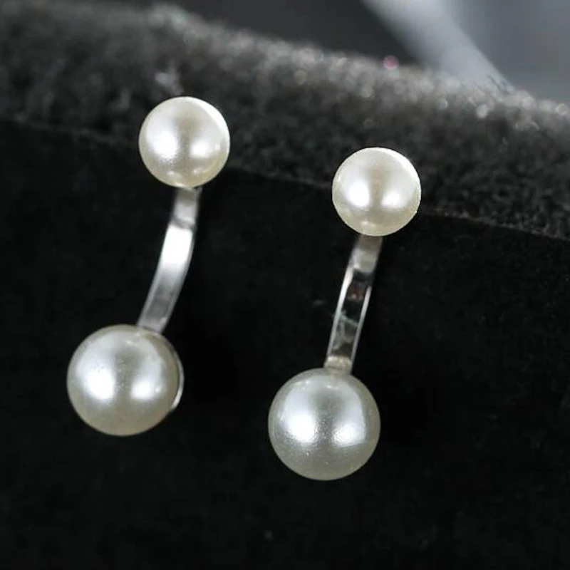 Имитация Перл Серьги Стержня для Женщин Ювелирные Изделия 2017 Посеребренная