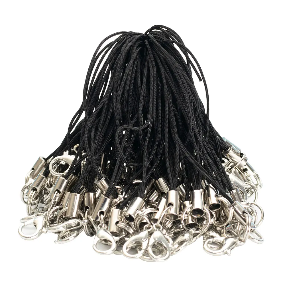 

100pcs Colorful Double Circle Lobster Clasp Lanyard Strap Cord Cell Phone Mobile Craft Pendant DIY Handmade Materials