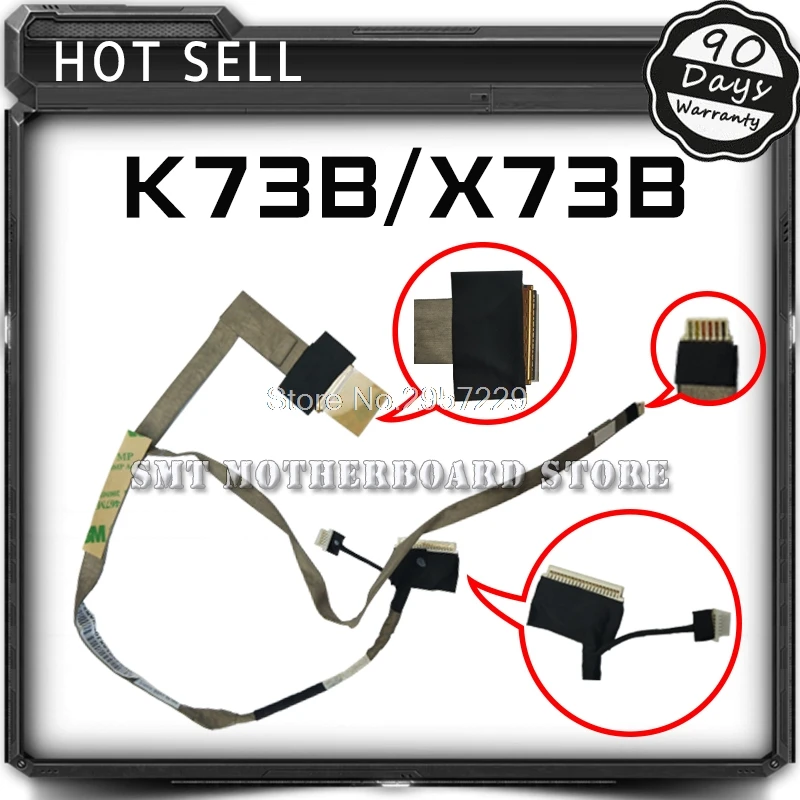 Новый оригинальный LVDS/LED/LCD видео гибкий кабель для For Asus X73B X73BR X73BY K73B K73BE K73T K73TA K73TK