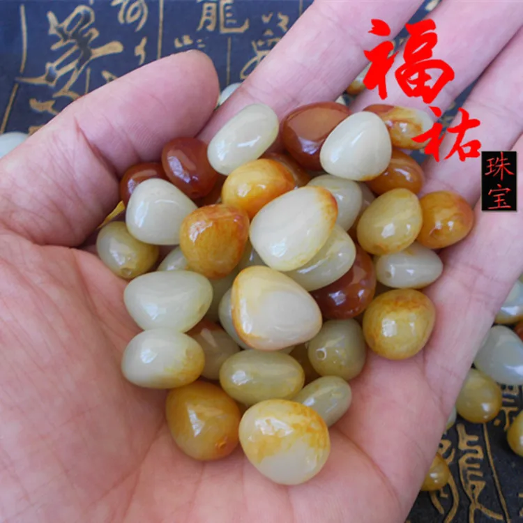 20 pcs Xinjiang Hetian jade seed material loose beads original stone bracelet necklace diy accessories accessor | Украшения и