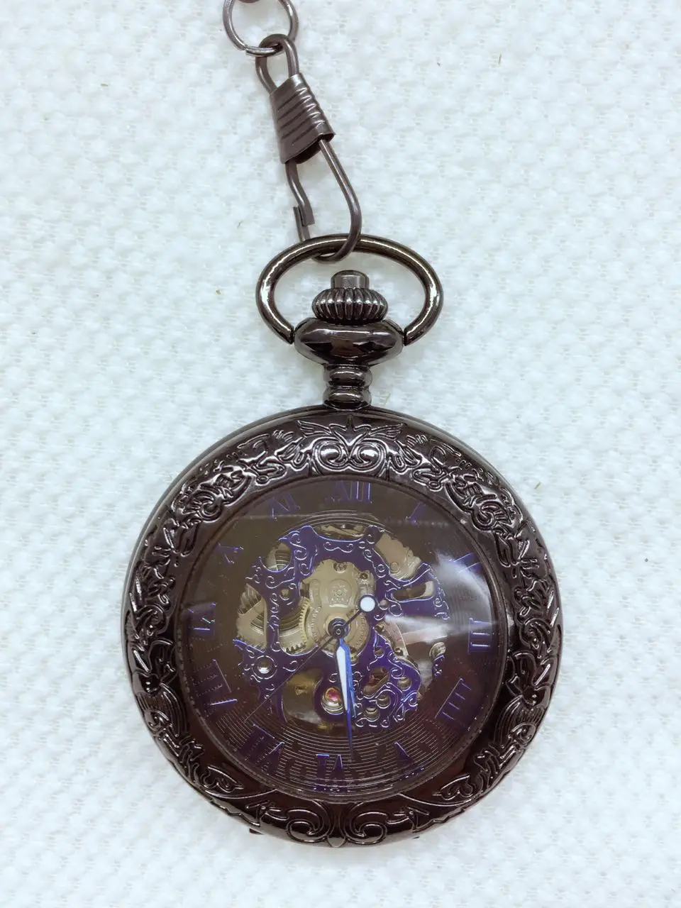 Новый черный прозрачный стеклянный чехол с синими римскими цифрами Механические