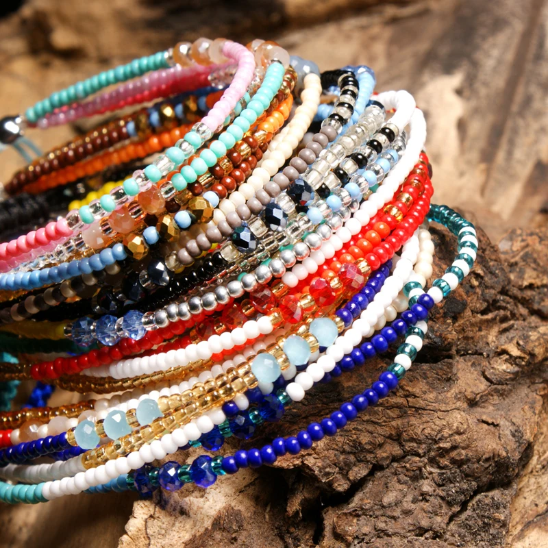 MOON GIRL цветной бисер Многослойные Blessed Charms bracelets для женщин Мода Тренд Boho дружба девушки браслеты Femme