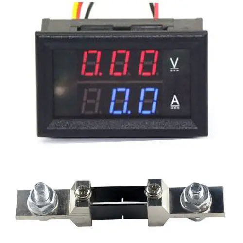 Фото DC 0-200V 200A цифровой светодиодный Вольтметр Амперметр измеритель напряжения тока + шунт №1