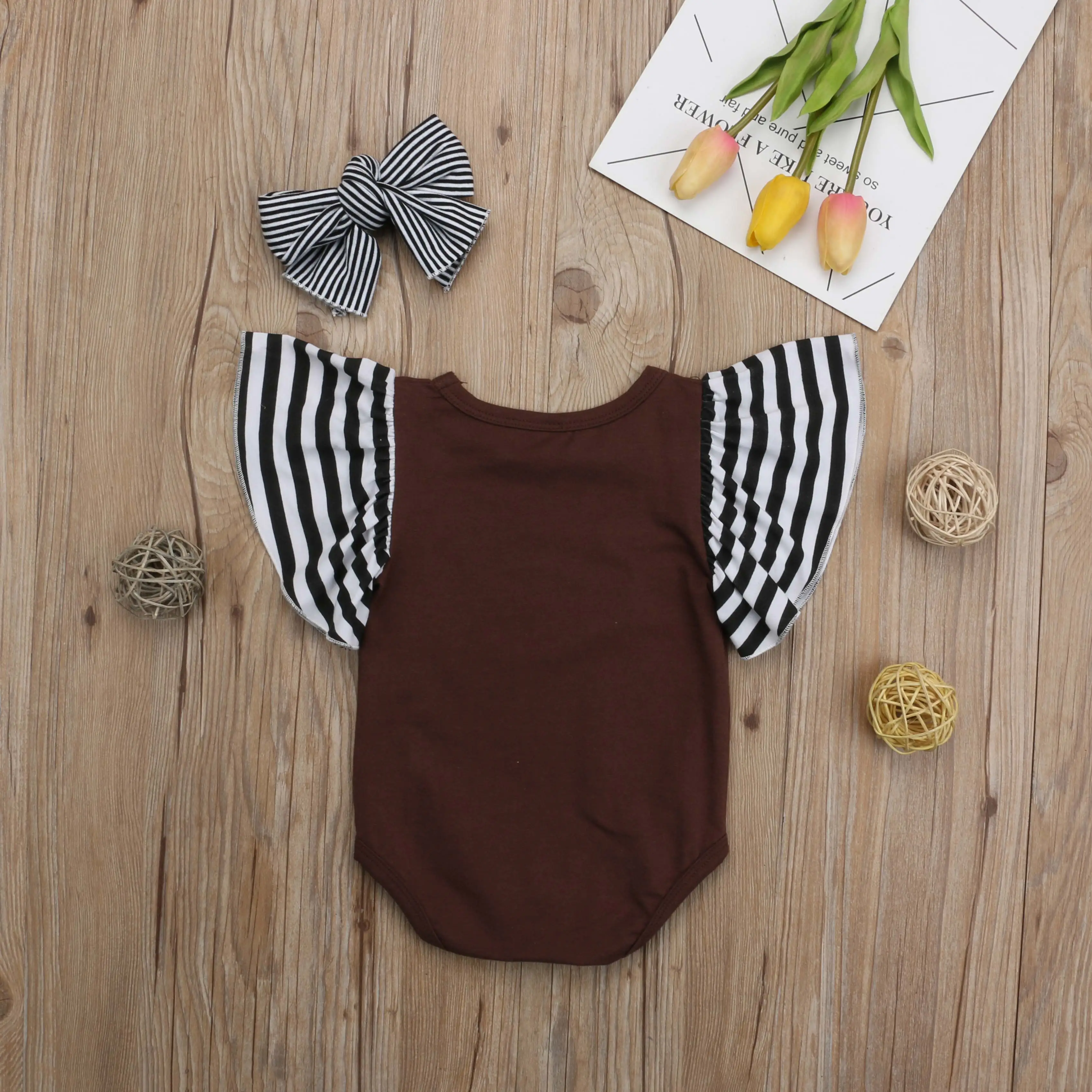 

Princess Infant Newborn Baby Girls Clothing Striped Sleeve Ruffles Romper Baby Girl Jumpsuit Playsuit