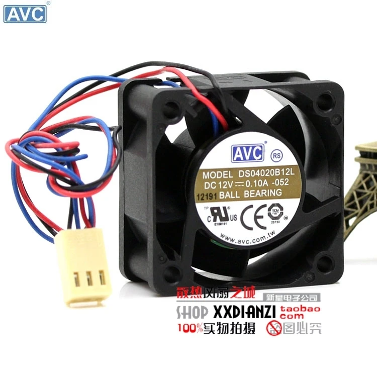 Для AVC DS04020B12L 4020 12В 0.1A 4 см сервер двойной шар бесшумный вентилятор|silent fan|4020 12v12v fan