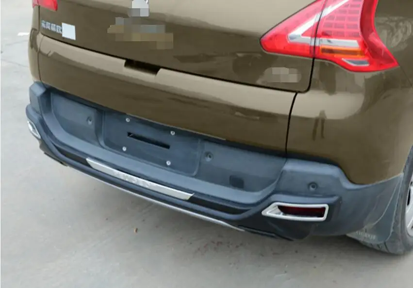 Защитная противоскользящая пластина заднего бампера для Peugeot 3008 2013 2014 2015 2016|rear