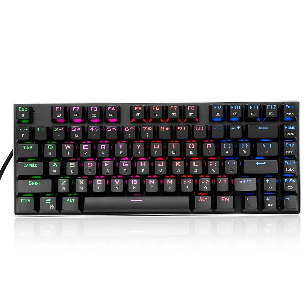 Z88 Tenkeyless RGB механическая клавиатура русские Letters Clicky переключатель компактная