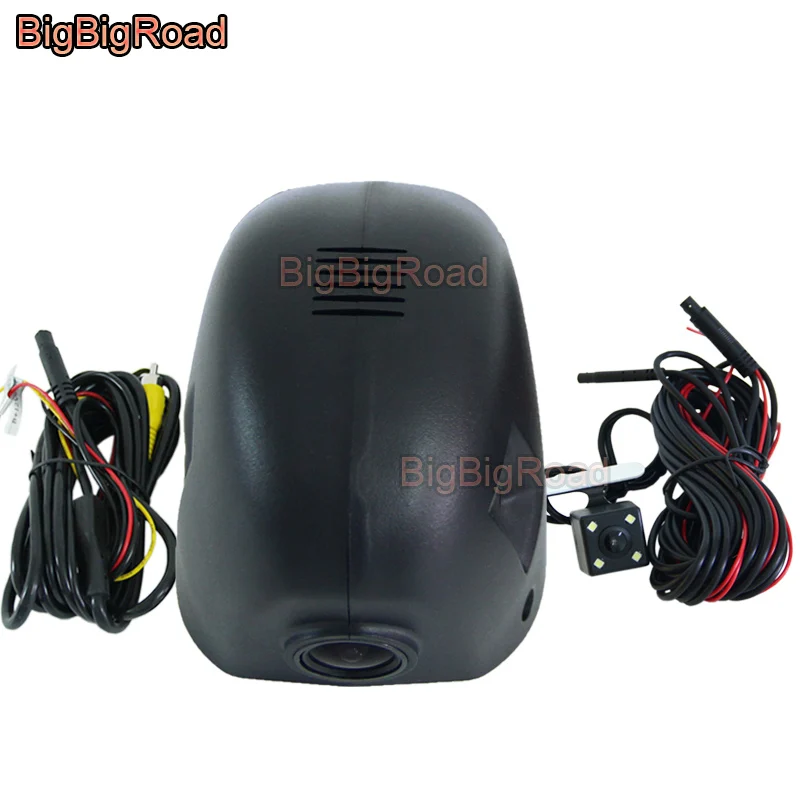 Black Dual Cameras BigBigRoad dvr Wi Fi видео регистраторы тире камера для Volkswagen GOLF7 Гольф 7 2010 2011 2012 2013 - Название цвета: Black Dual Cameras