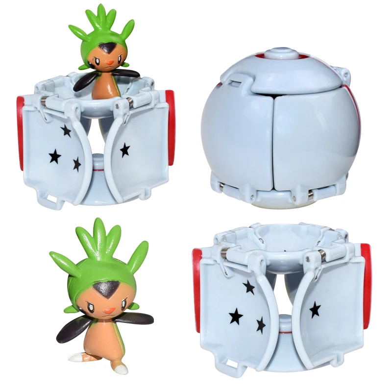 4 стиля покебол(7 см)+ 1 фигурка аниме(4-5 см) внутри фигурки Пикачу Pocket Monster Ball Figure Toys для детей# B