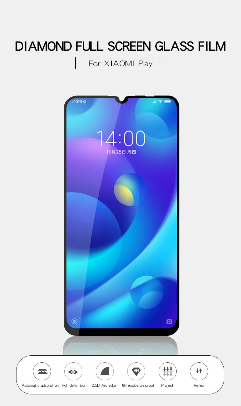 Защита экрана для Xiaomi Play MiPlay закаленное стекло Xiomi Mi полное покрытие пленка pelicula de