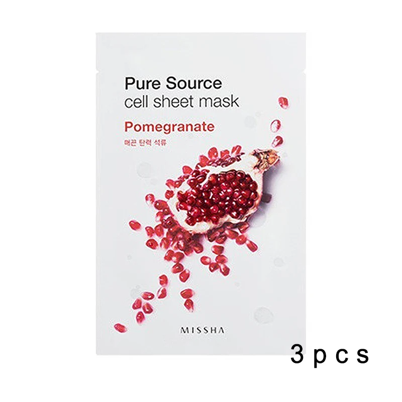 Pomegranate MISSHA корейский 3 шт чистый источник сотовый лист маска против морщин анти старение Отбеливание маска для лица Уход за кожей - Цвет: Pomegranate