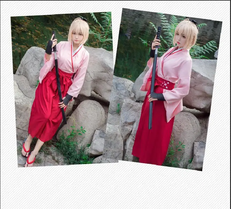 Fate Grand Order Sakura Saber Cosplay Artoria Pendragon Аниме Костюм Stay Night Cosplay| |