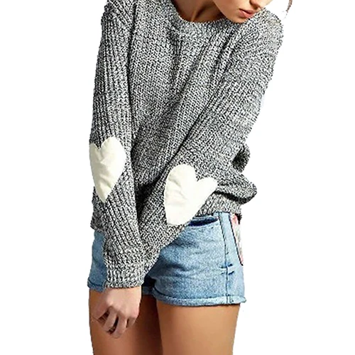 Женщин Сладкий Вязание в форме сердца пуловер с длинными рукавами Повседневный