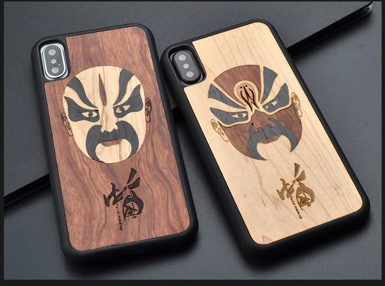 Для iPhone 6 S 7 8 plus X Макияж лица Ретро Стиль модный деревянный чехол для телефона ручной работы для Huawei P10 plus Деревянный чехол