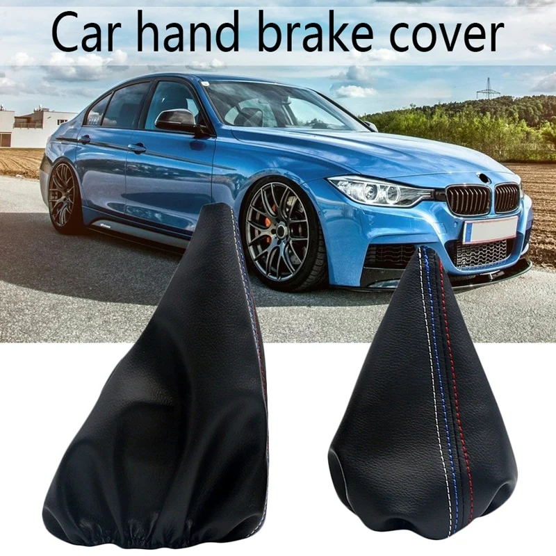 2 Pcs/Set New Car Shift Knob Stick Handbrake Leather Gaiter Boot Cover Case Gear Collar For Bmw 3 Series E36 E46 M3 |