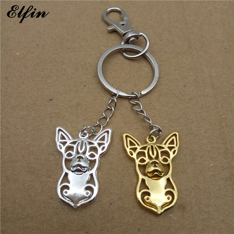 Elfin оптовая продажа трендовые брелки чихуахуа золотой цвет серебряный ювелирные