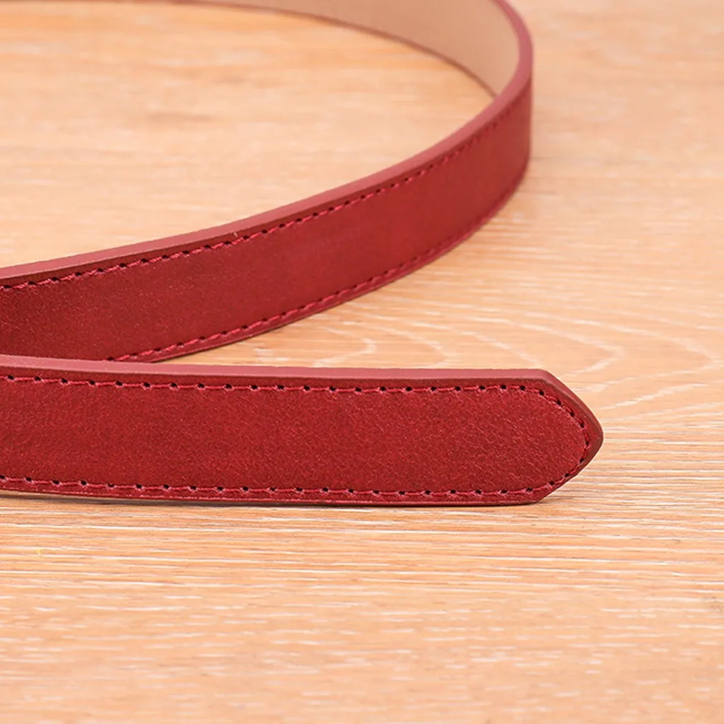 Женский ремень SAGACE квадратный тонкий из искусственной кожи с пряжкой|Мужские