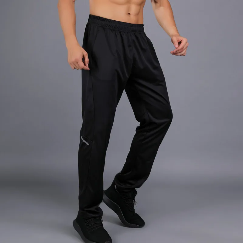 Black Новинка, мужские спортивные штаны для спортзала, бега, с карманами, спортивные штаны для футбола, тренировок, спортивные штаны, эластичные леггинсы, брюки для бега - Цвет: Black