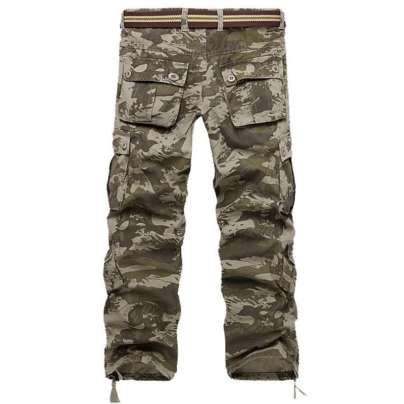 Men Tactical Military Pants Male Casual Multi-pockets Overalls Loose Style Trousers Mens Fashion Cargo Outwear Camouflage | Мужская