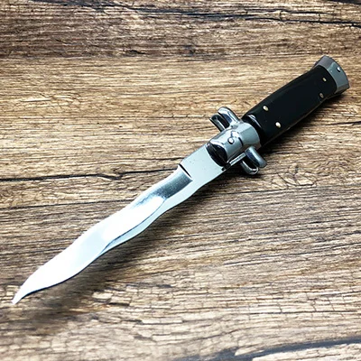 black Snake blade ZZSQ 1" Итальянский AKC Stiletto мафиозный Тактический Складной нож 440C зеркальное лезвие акриловая ручка Открытый охотничий EDC инструмент - Цвет: black Snake blade