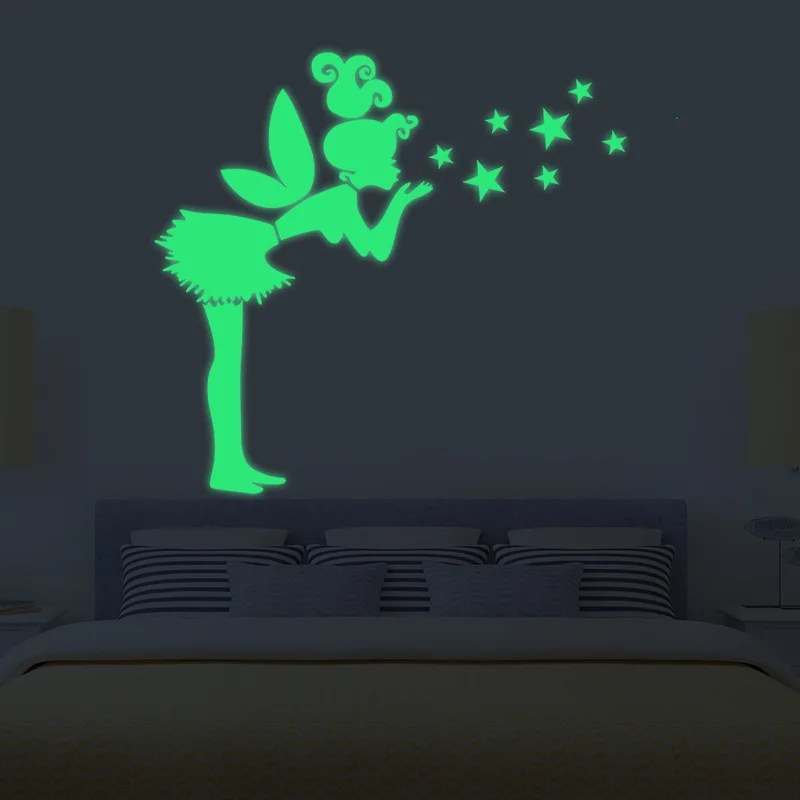 Светящиеся Звездные настенные наклейки для детских комнат Серебристое свечение